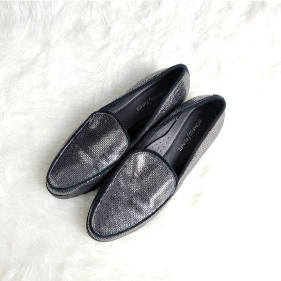 Donald Pliner Elen Platform loafers sz 7.5 metalli - Picture 2 of 8
